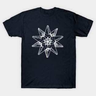 Star Tangles 3 White  - an Aussie Tangle by Heather T-Shirt